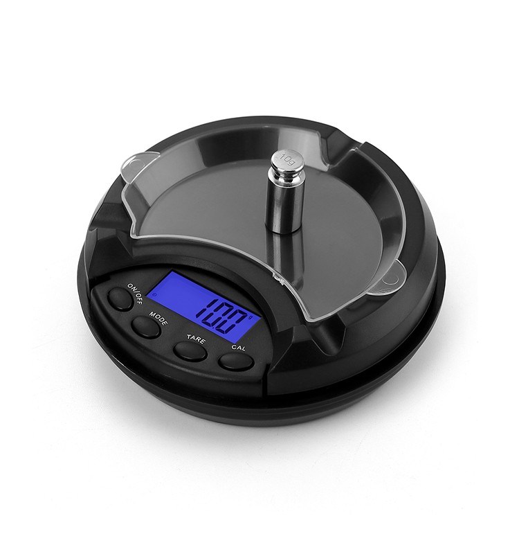 Ashtray design 0.1g 0.01g precision 100g 200g 500g measuring digital pocket weighing scale