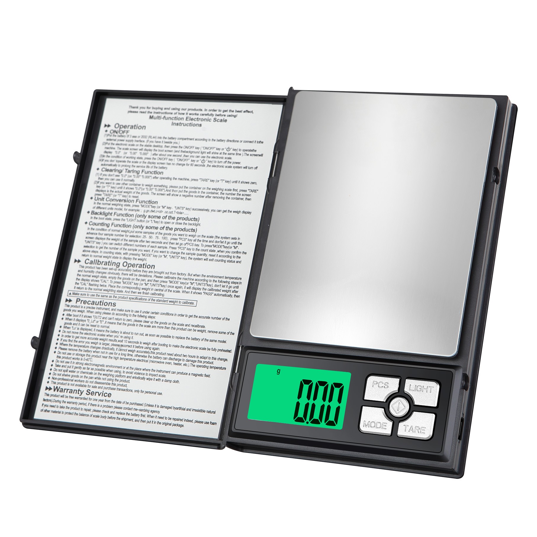 Digital Notebook Disguise Jewelry Scale 500g/0.01g, 600g/0.01g, 1000g/0.1g, 2000g/0.1g, 3000g/0.1g