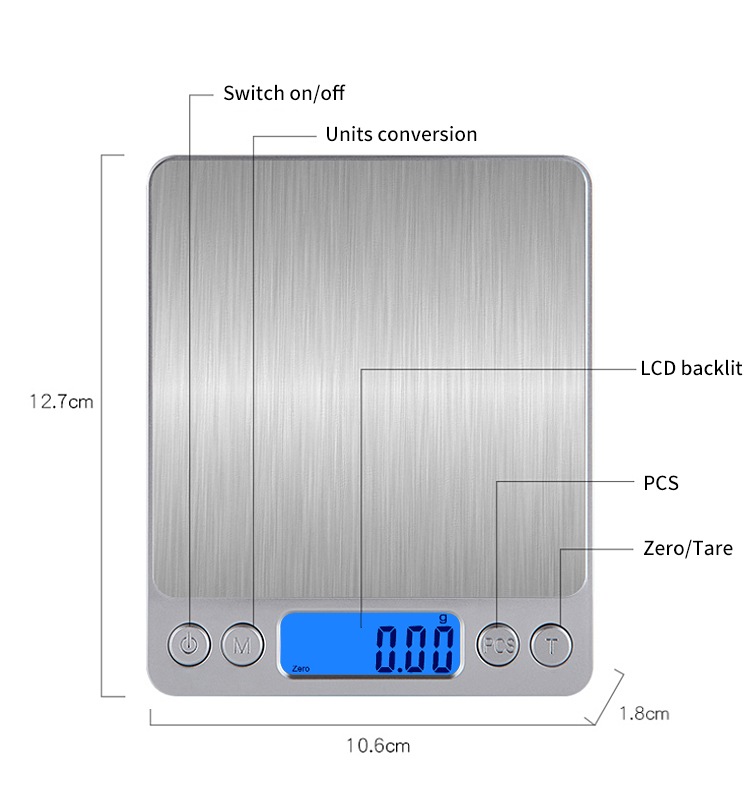 500G 1KG 2KG 3KG Portable Digital Kitchen Food Scale(图1)