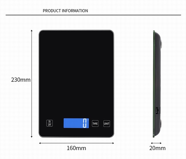 Tempered glass electronic kitchen food weigh scale (图5)