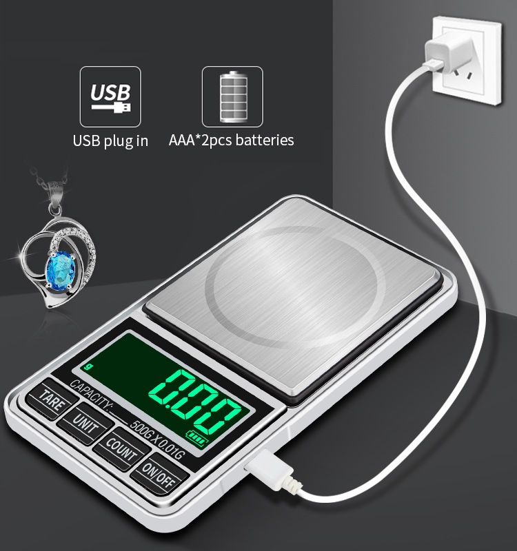 100g 200g 300g 500g Digital Pocket Scale Mini Electronics Balance 0.01g(图1)