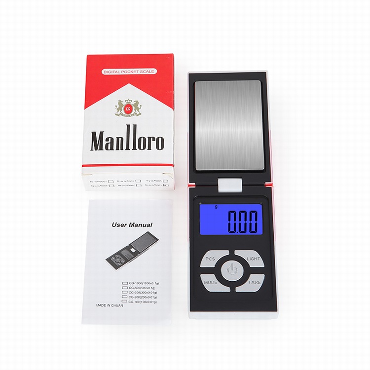 Cigarette box 100g 200g 500g 1kg Accuracy 0.01g 0.1g Wholesale Digital Pocket Scale(图1)