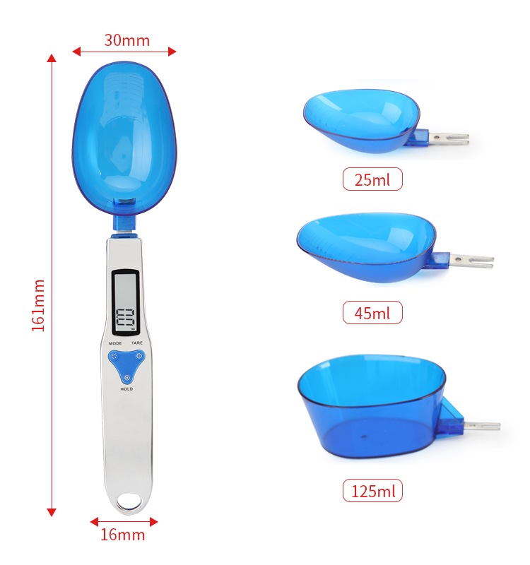 Stainless steel spoon scale 3 spoons changeable 500g*0.1g(图2)