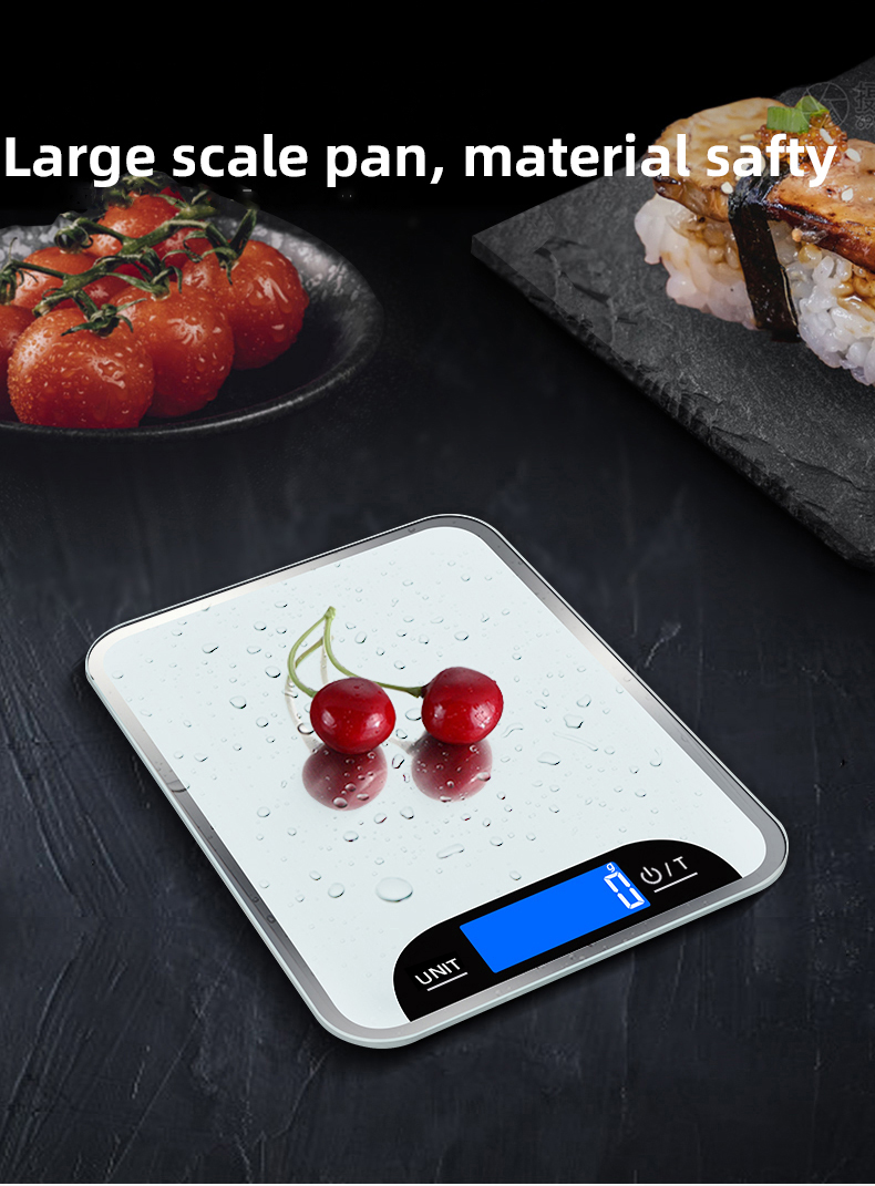 Tempered Glass Platform Large Capacity Kitchen Scale 5kg,10kg,15kg/1g(图5)