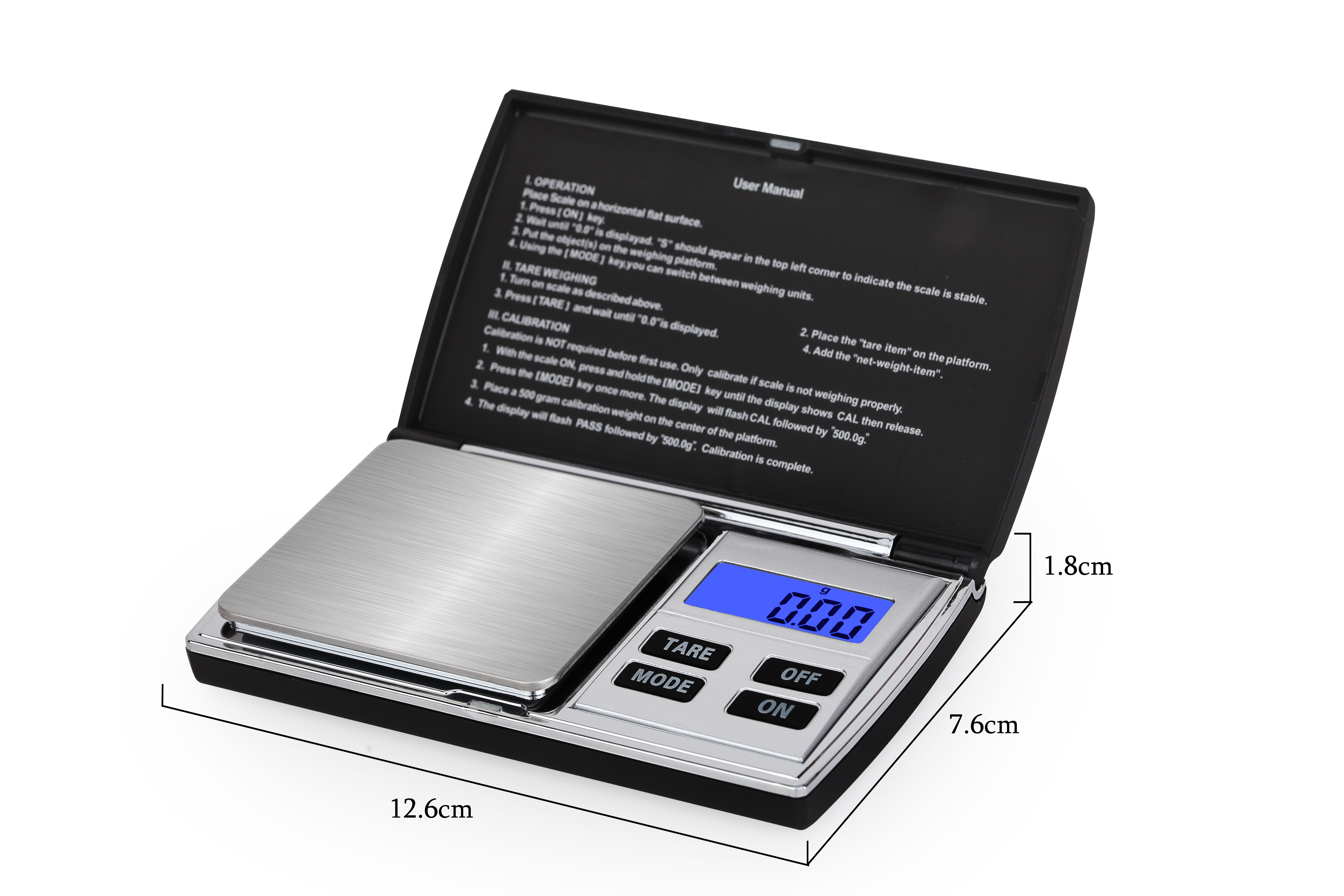 High Accuracy 0.01g Digital Pocket Scale 100g,200g,300g,500g/0.01g 500g,1kg/0.1g(图7)