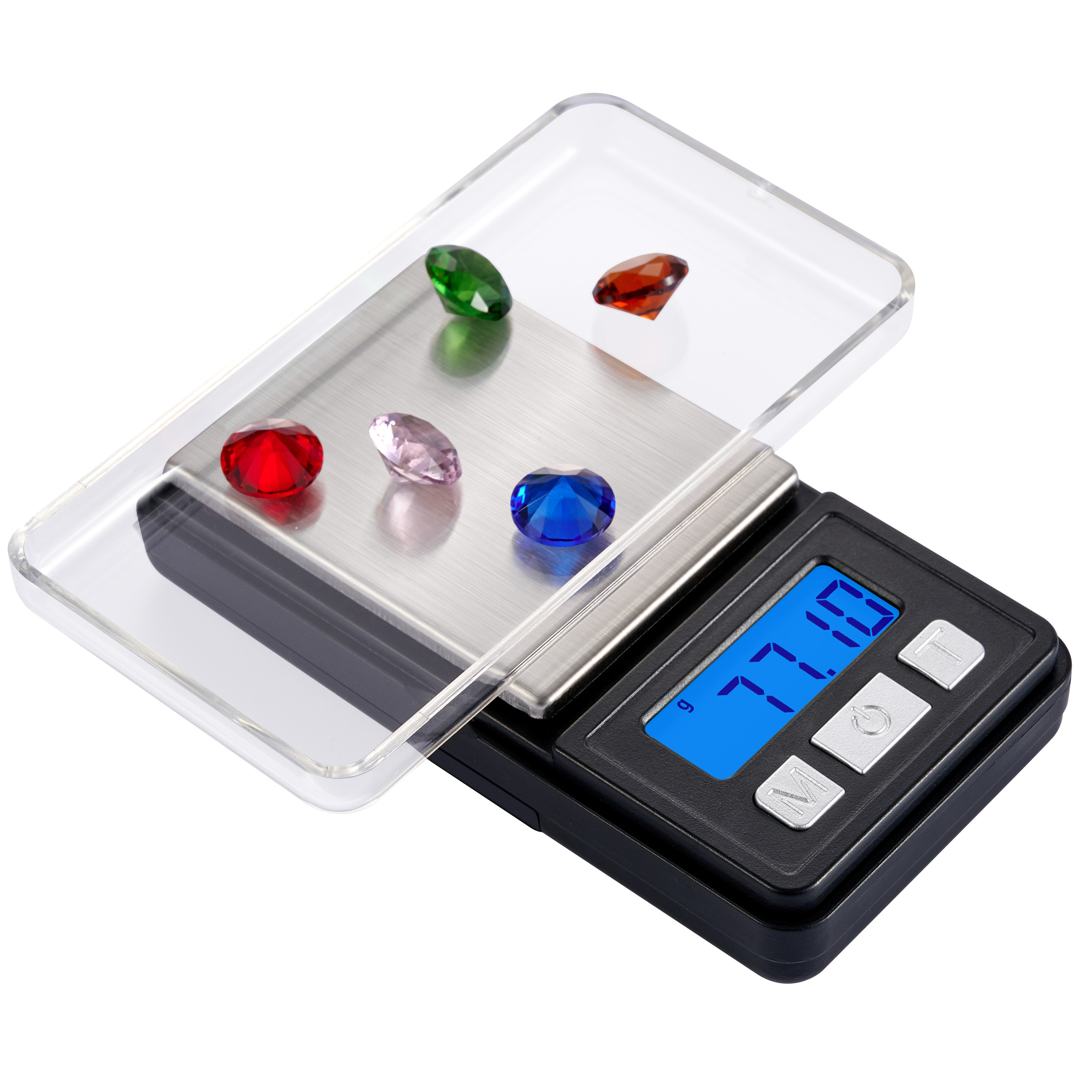 Black ABS Surface Rectangle Digital Pocket Scale 100g, 200g, 300g, 500g/0.01g 500g/0.1g(图2)