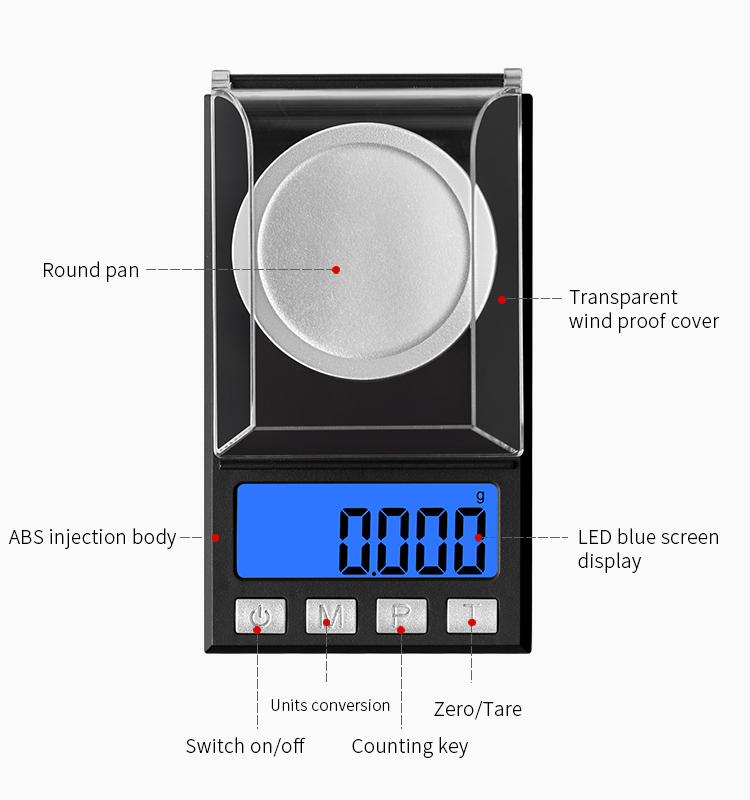 Lab Balance Milligram Accurate Jewelry Scale 10g, 20g, 50g, 100g, 200g/0.001g(图8)